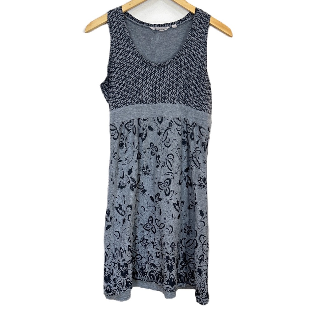 Athleta Vyasa Yoga Burnout Dress Asphalt Tiger Lilly Gray Women’s Sz Medium